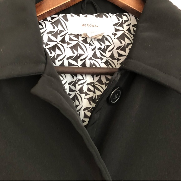 Merona Black Trench Coat - Picture 4 of 7